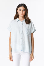 Load image into Gallery viewer, Denim Chambray Button Blouse
