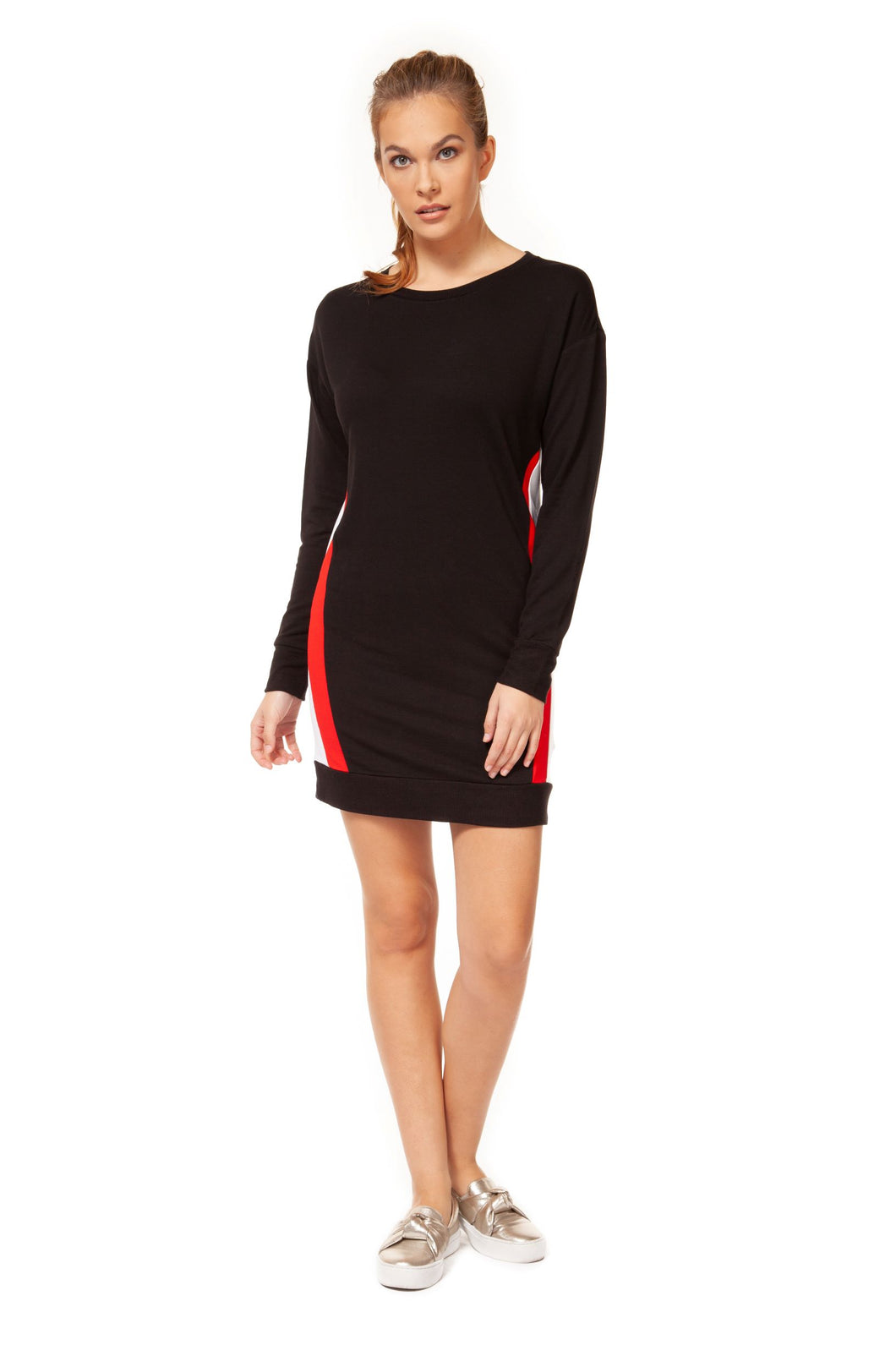 Varsity Side Contrast Dress
