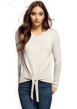 Load image into Gallery viewer, LS Scoopneck Tie Front Knit Top
