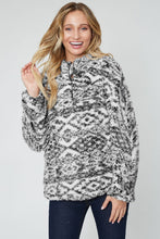 Load image into Gallery viewer, Charcoal Aztec Print Sherpa
