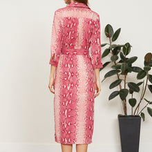 Load image into Gallery viewer, Tori Button Down Snake Print Dress
