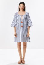 Load image into Gallery viewer, Bell Sleeve Strip Dress w/Pockets

