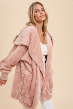 Load image into Gallery viewer, Sherpa Hooded Jacket in Mauve
