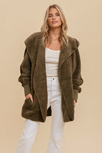 Load image into Gallery viewer, Sherpa Hooded Jacket in Olive
