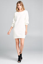 Load image into Gallery viewer, Cream Ribbed Knit Comfy Dress
