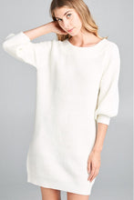 Load image into Gallery viewer, Cream Ribbed Knit Comfy Dress
