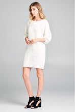 Load image into Gallery viewer, Cream Ribbed Knit Comfy Dress
