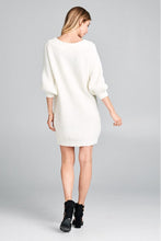 Load image into Gallery viewer, Cream Ribbed Knit Comfy Dress
