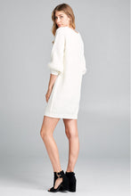 Load image into Gallery viewer, Cream Ribbed Knit Comfy Dress
