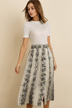 Load image into Gallery viewer, Snakeskin Pleated Midi Skirt
