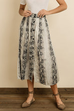 Load image into Gallery viewer, Snakeskin Pleated Midi Skirt
