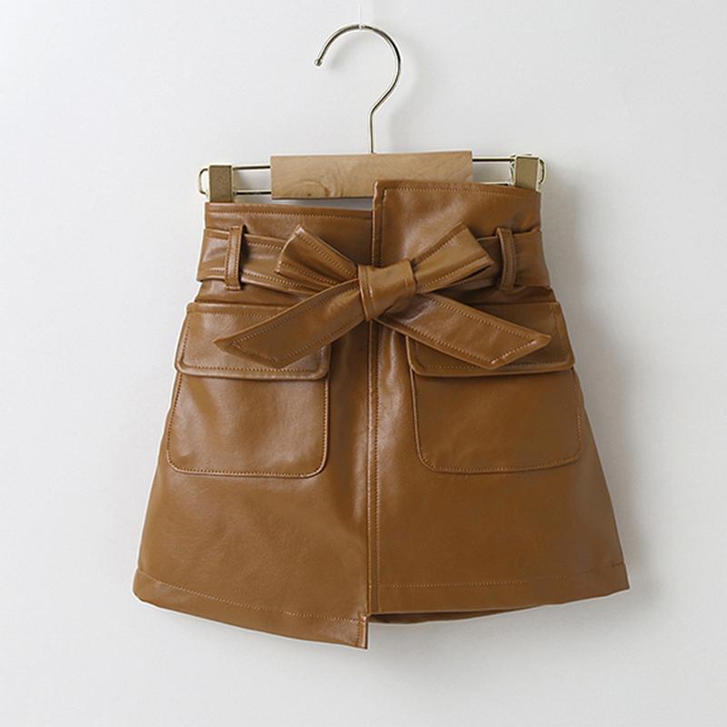 Little Girls Sienna Leather Skirt