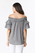 Load image into Gallery viewer, Gingham Off Shoulder Blouse
