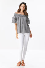 Load image into Gallery viewer, Gingham Off Shoulder Blouse
