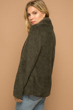 Load image into Gallery viewer, Olive Fuzzy Shawl Collar Jacket
