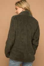 Load image into Gallery viewer, Olive Fuzzy Shawl Collar Jacket
