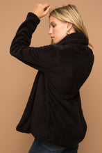 Load image into Gallery viewer, Black Fuzzy Shawl Collar Jacket
