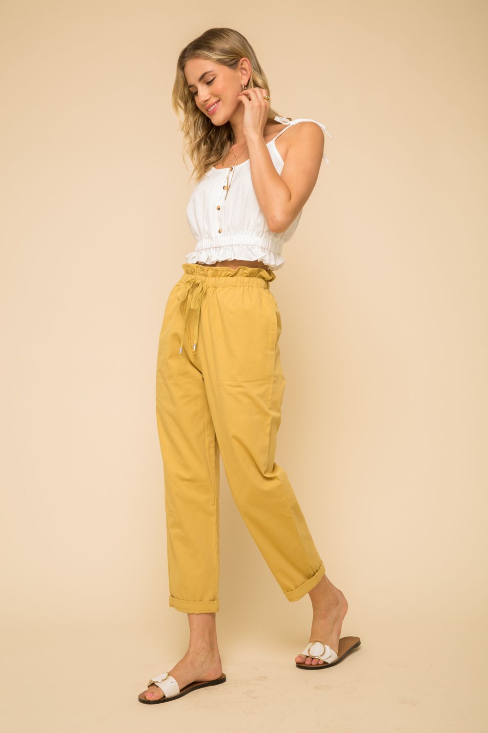Paper Bag High Waist Pants