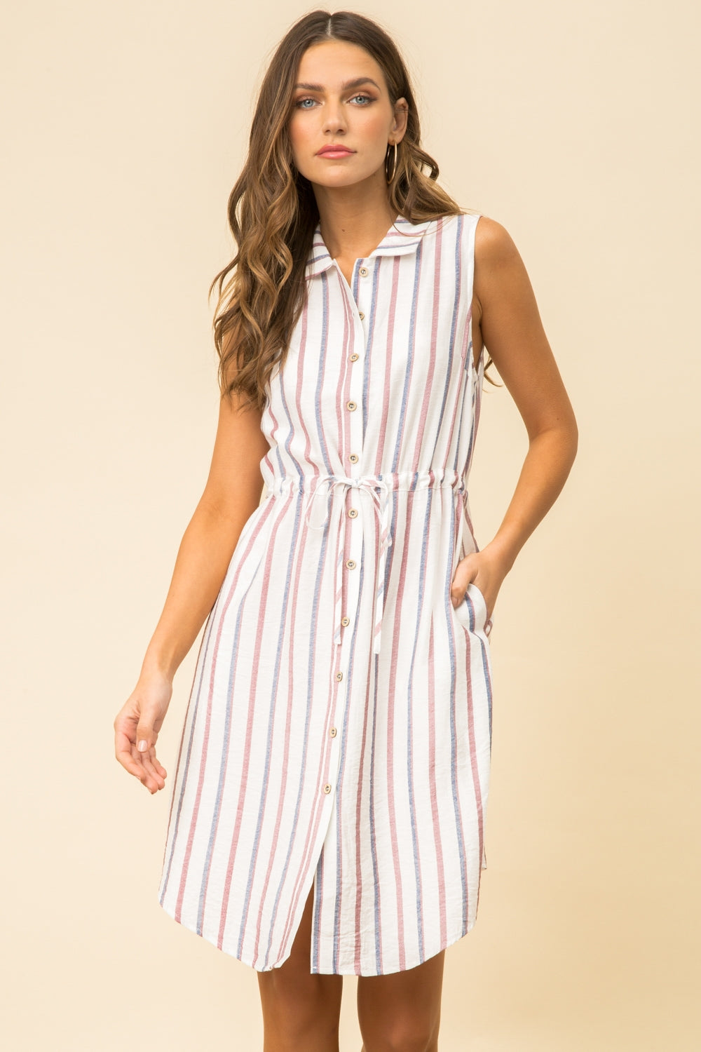 Alea Striped Button Down Dress