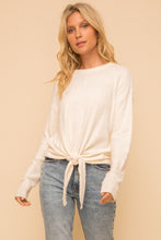 Load image into Gallery viewer, Tie Front Soft Fuzzy Sweater
