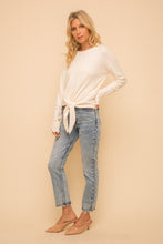 Load image into Gallery viewer, Tie Front Soft Fuzzy Sweater
