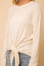 Load image into Gallery viewer, Tie Front Soft Fuzzy Sweater
