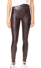 Load image into Gallery viewer, SPANX Burgundy Faux Leather Leggings

