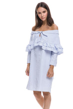 Load image into Gallery viewer, Longsleeve Off Shoulder Ruffle Dress
