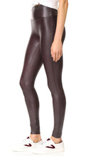 Load image into Gallery viewer, SPANX Burgundy Faux Leather Leggings
