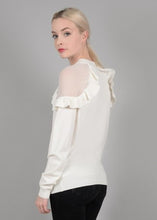 Load image into Gallery viewer, Mesh Shoulder Ruffle Blouse
