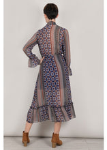 Load image into Gallery viewer, Print Long Dress with Belt
