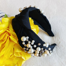 Load image into Gallery viewer, Cluster Pearls Knotted Headband
