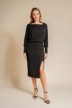 Load image into Gallery viewer, Dolman Sleeve Split Hem Midi Dress
