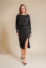 Load image into Gallery viewer, Dolman Sleeve Split Hem Midi Dress
