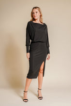 Load image into Gallery viewer, Dolman Sleeve Split Hem Midi Dress

