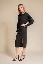 Load image into Gallery viewer, Dolman Sleeve Split Hem Midi Dress
