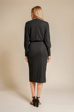 Load image into Gallery viewer, Dolman Sleeve Split Hem Midi Dress
