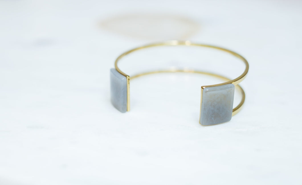 Grey Stone Open Cuff