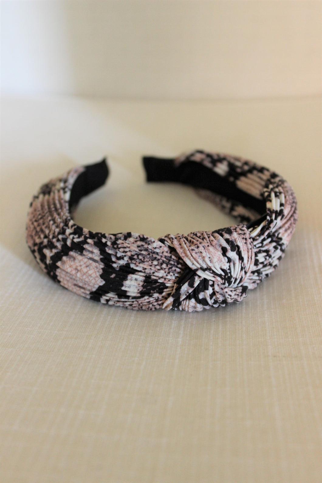 Blush Snake Print Knotted Headband