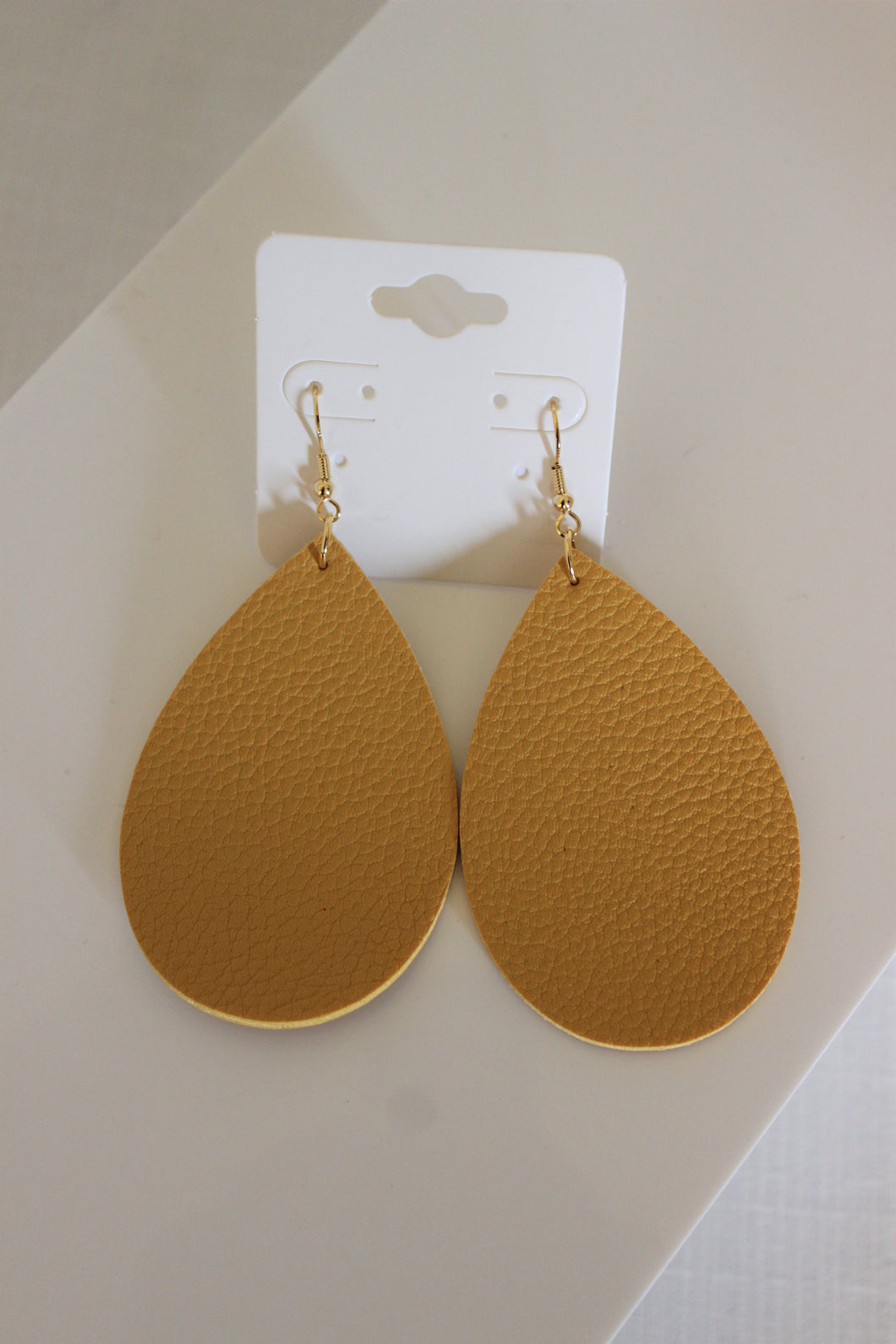 Marigold Large Drop Leather Earrings