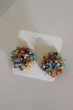 Load image into Gallery viewer, Rainbow Large Cluster Beaded Earrings
