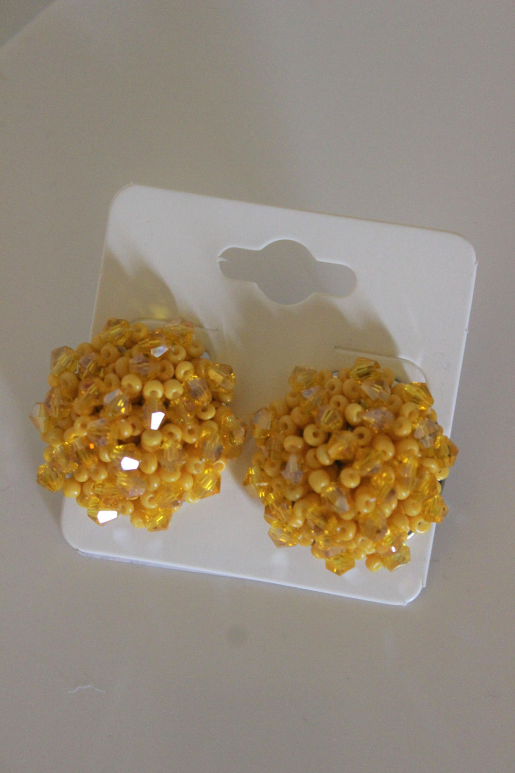 Marigold Large Cluster Beaded Earrings