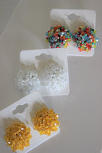 Load image into Gallery viewer, Rainbow Large Cluster Beaded Earrings
