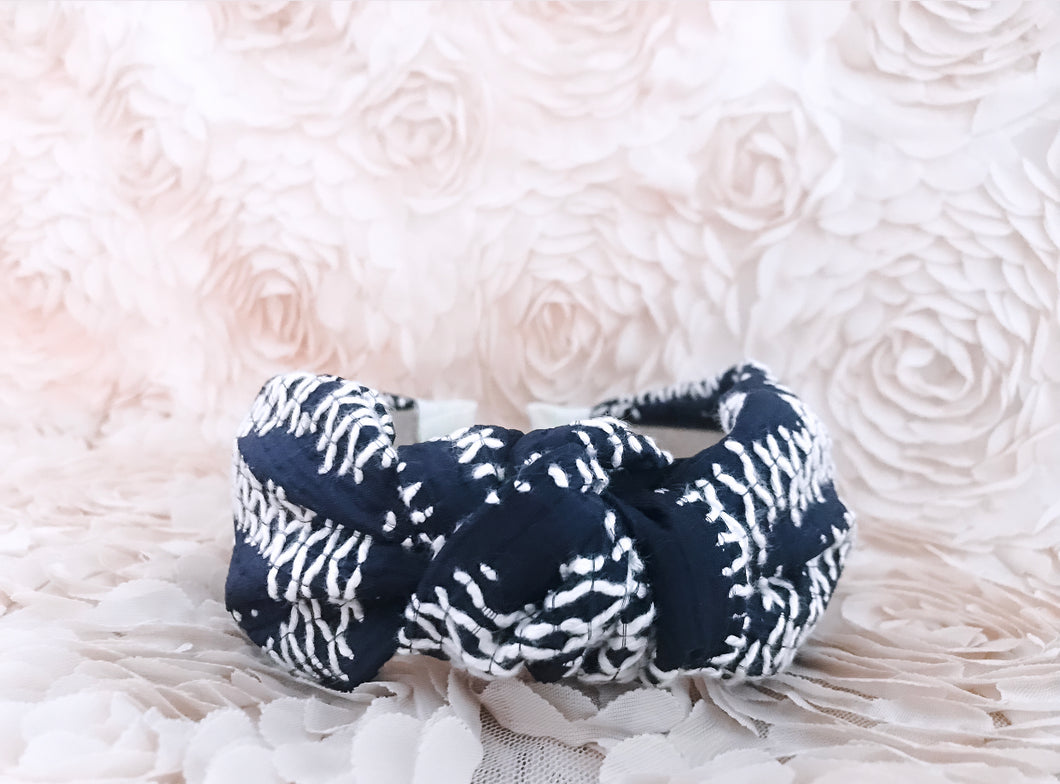 Black & White Printed Knotted Headband