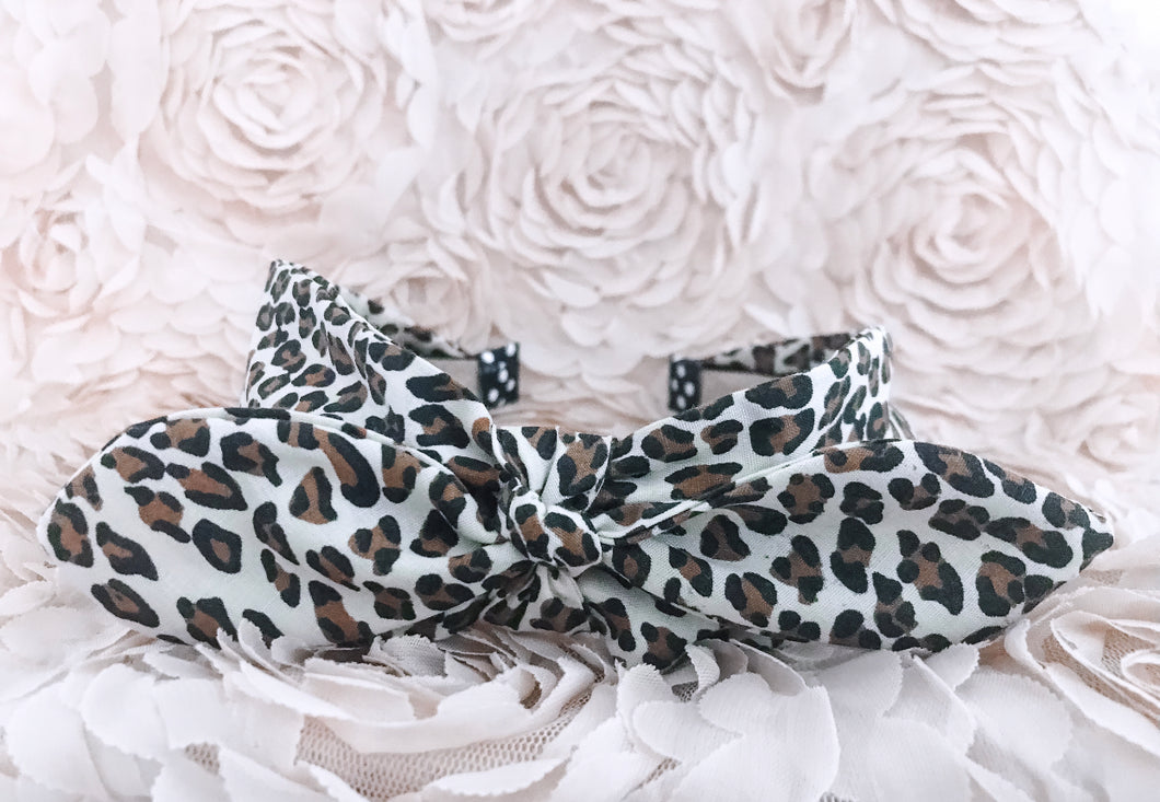 Leopard Bow Tie Headband