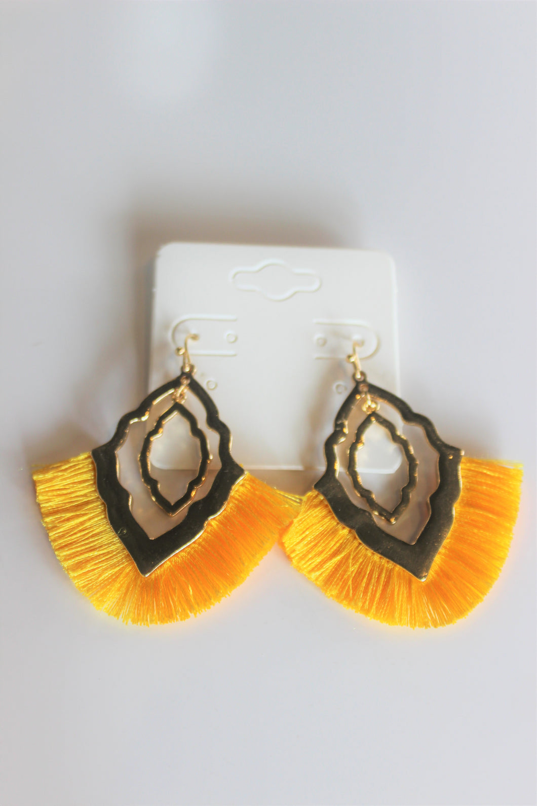 Marigold Fan Tassel Earrings