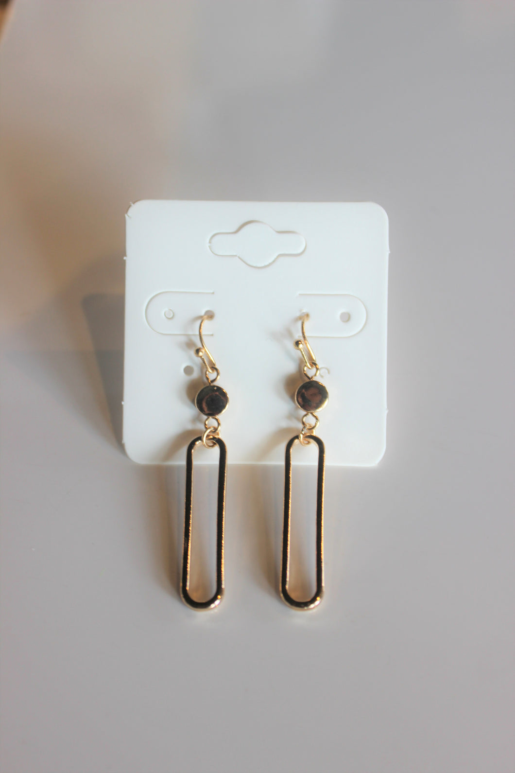 Gold Cylinder Drop Earrings