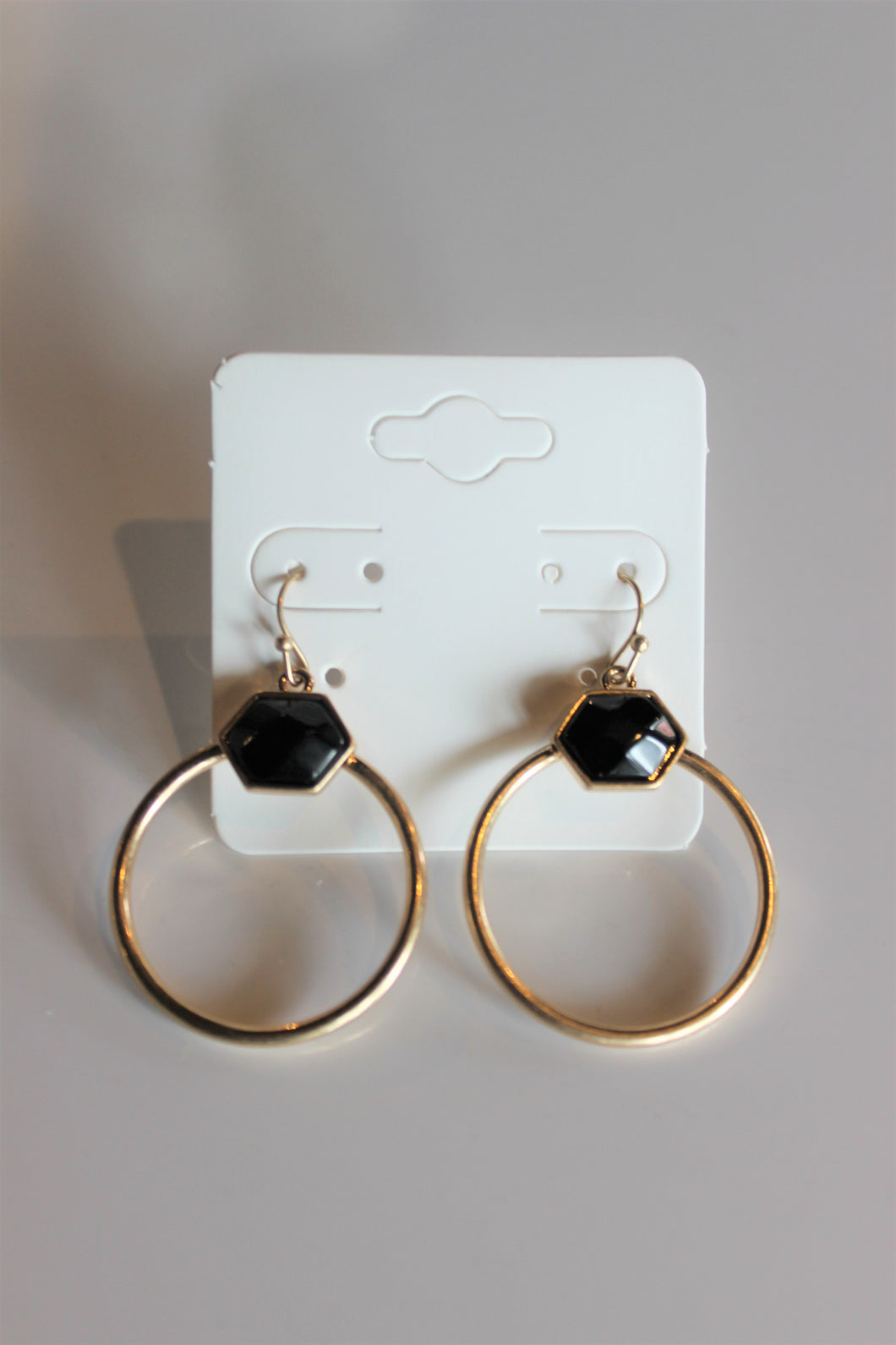 Circle Jewel Drop Earrings