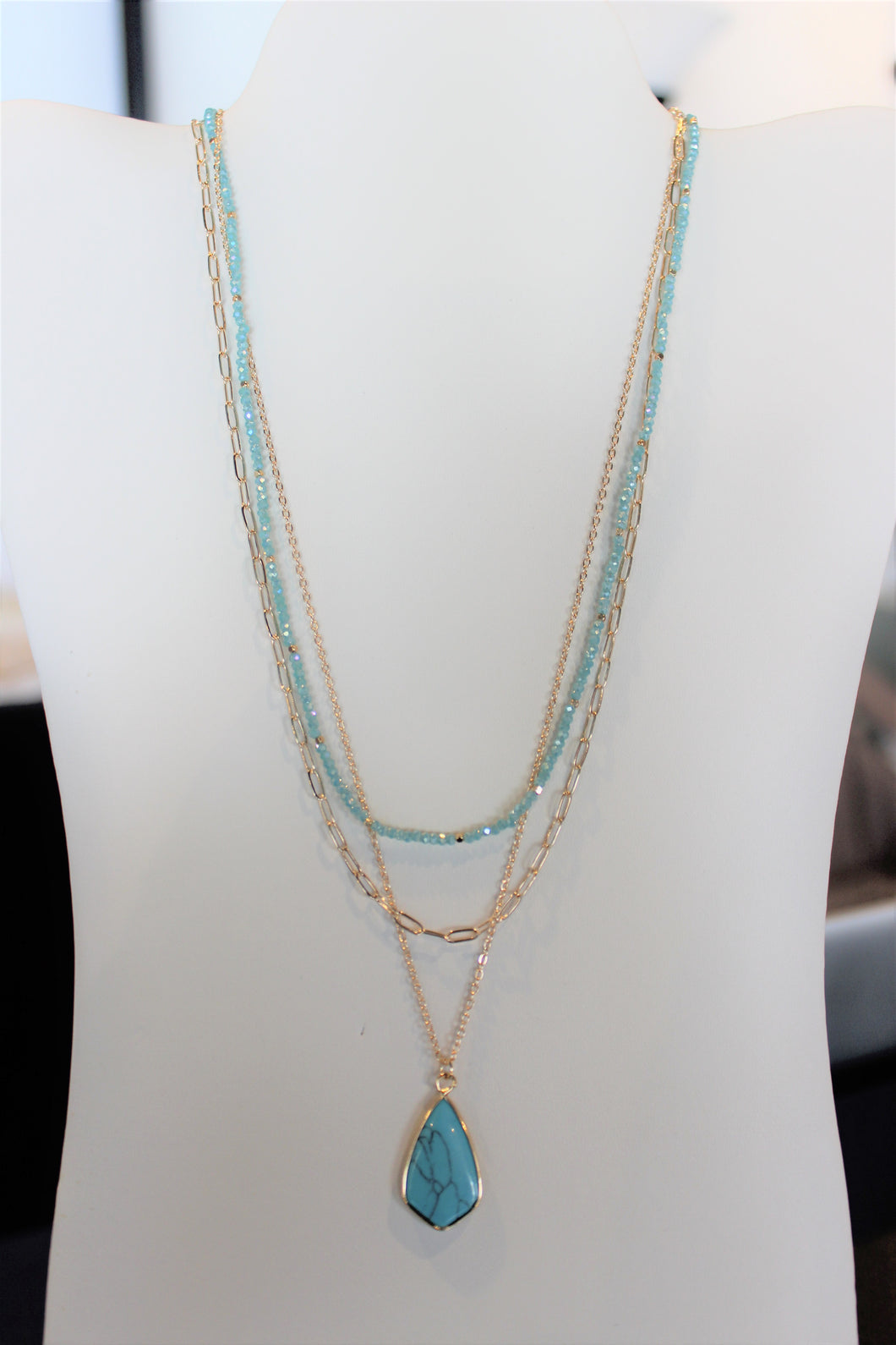 Triple Layer Turquoise Pendant
