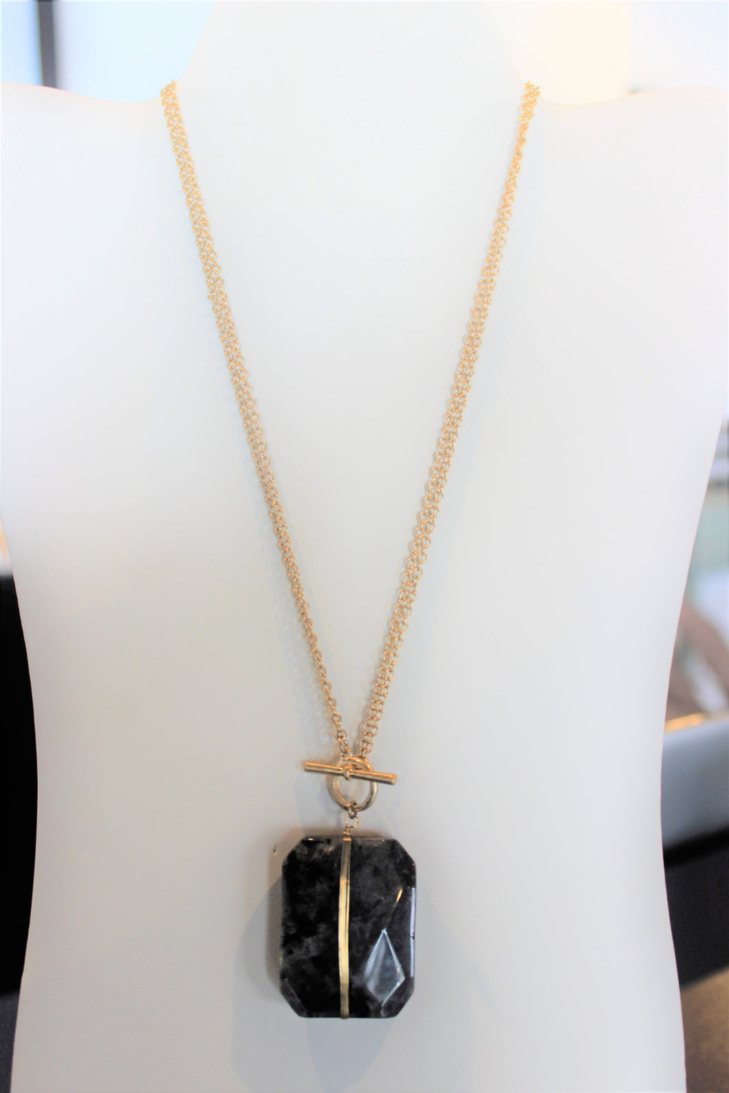 2 in 1 Black Marble Necklace